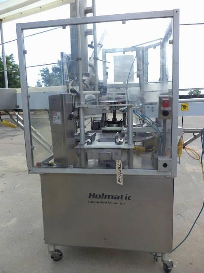 Used Holmatic QC-80 Rotary Cup Filler/Sealer/Overcapper, 6 In. Diameter Tooling