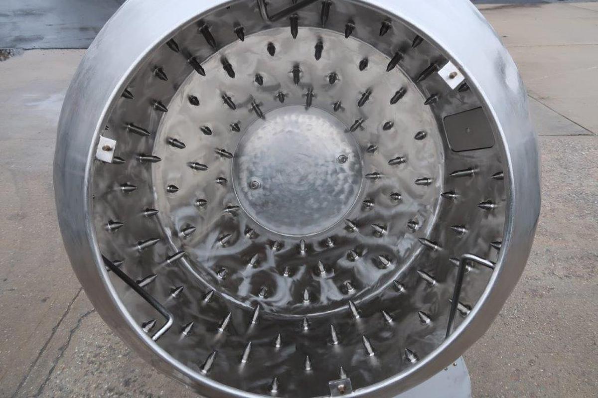 Used 42 In. Diameter Stainless Steel Coating Pan, With Interior Pins