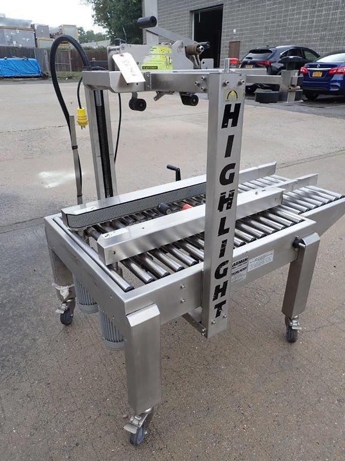 Used Highlight Industries “Magnum 2300-SDU” Stainless Steel Top and Bottom Case Taper