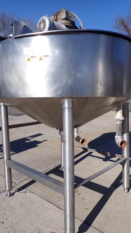 Used Chester Jensen 300 Gallon SS Cone Bottom Cooker-Cooler
