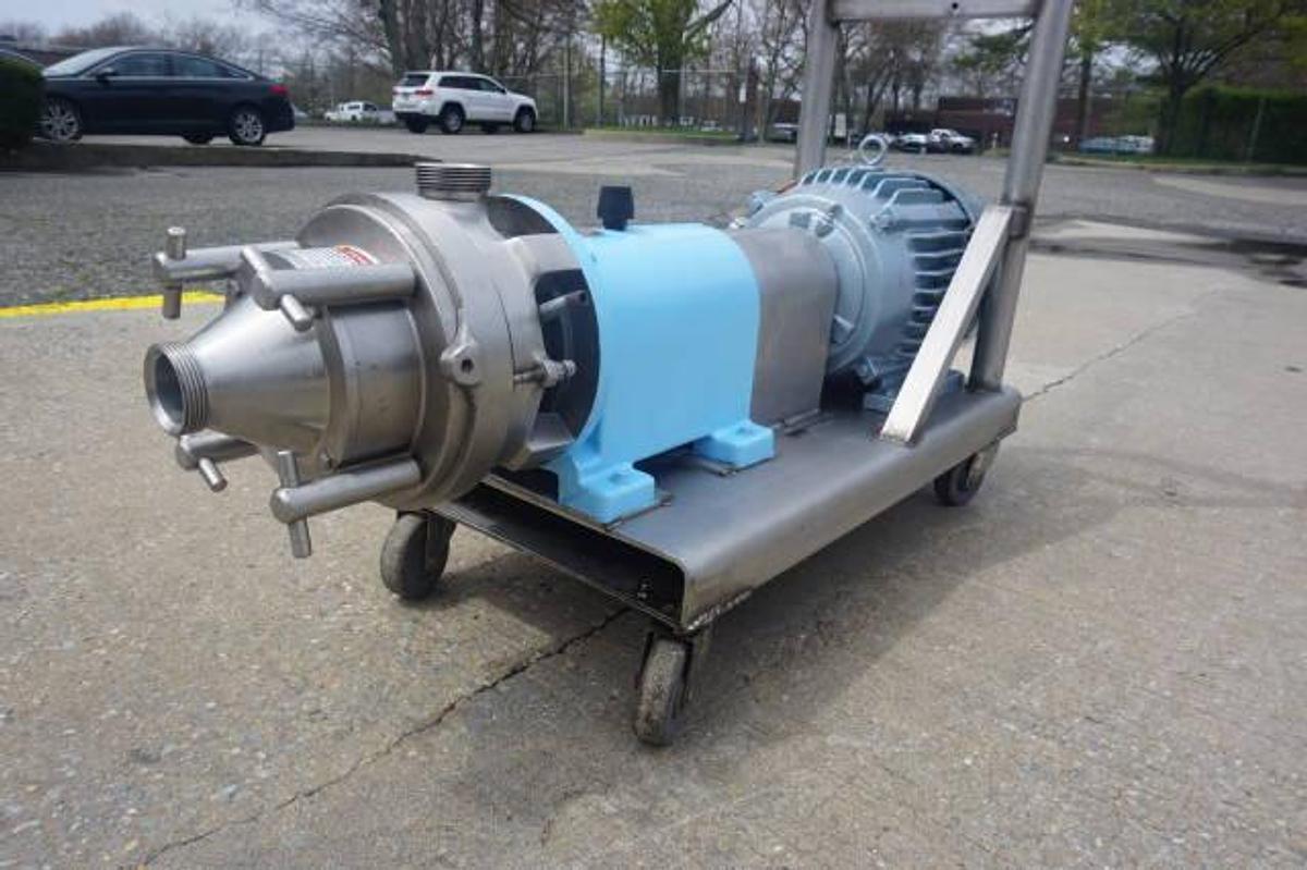 Used Waukesha MS Stainless Steel Horizontal Colloid Mill, Conical Grooved Rotor