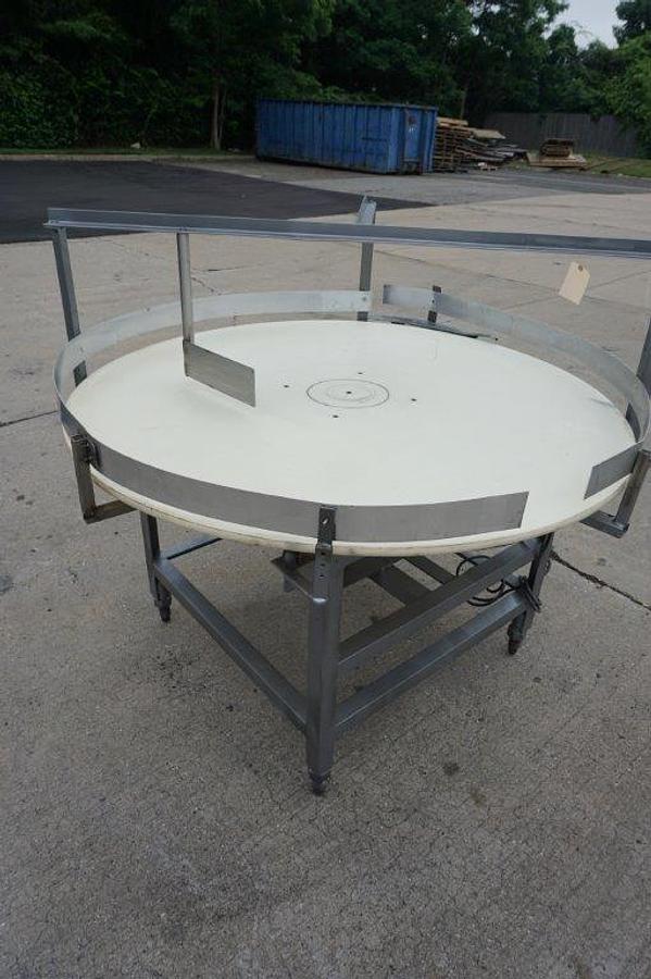 Used 60 Inch Diameter Rotary Unscrambling/Accumulating table, Variable Speed