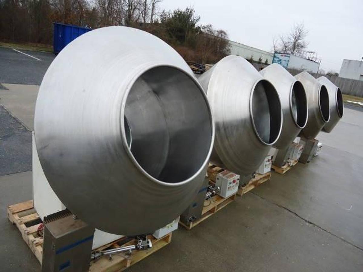 Used 48 In. Diameter Vector Stainless Steel Coating Pans With Variable Frequency Drive (5)