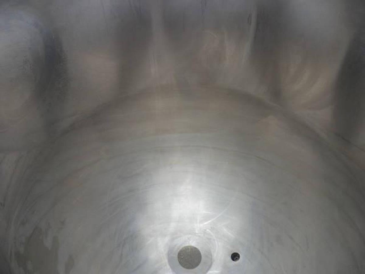 Used 500 Gallon Lee 316 Stainless Steel Hemispheric Internal Kettle, 90 PSI Jacket