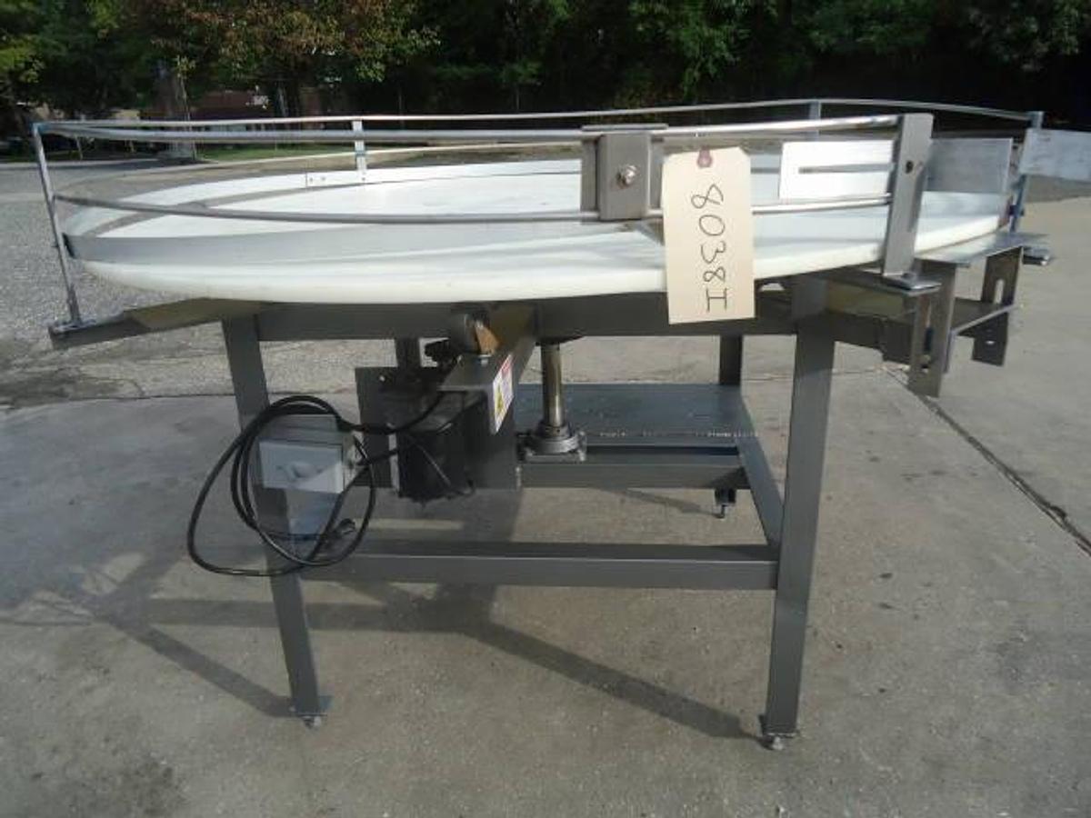 Used 60 Inch Diameter Rotary Unscrambling/Accumulating Table, 115 Volt