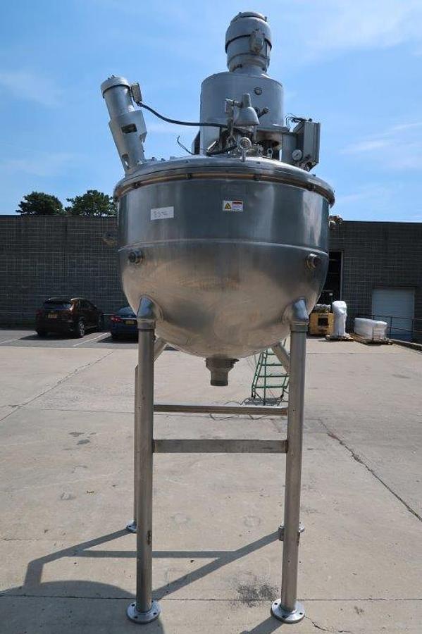 Used 250 Gallon Groen 316 SS Triple Motion Closed Pressure Mixing Kettle, 100 PSI Jacket