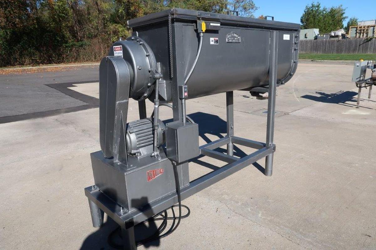 Used 20 Cu. Ft. Paul O. Abbe Stainless Steel Double Ribbon Blender, 5HP motor