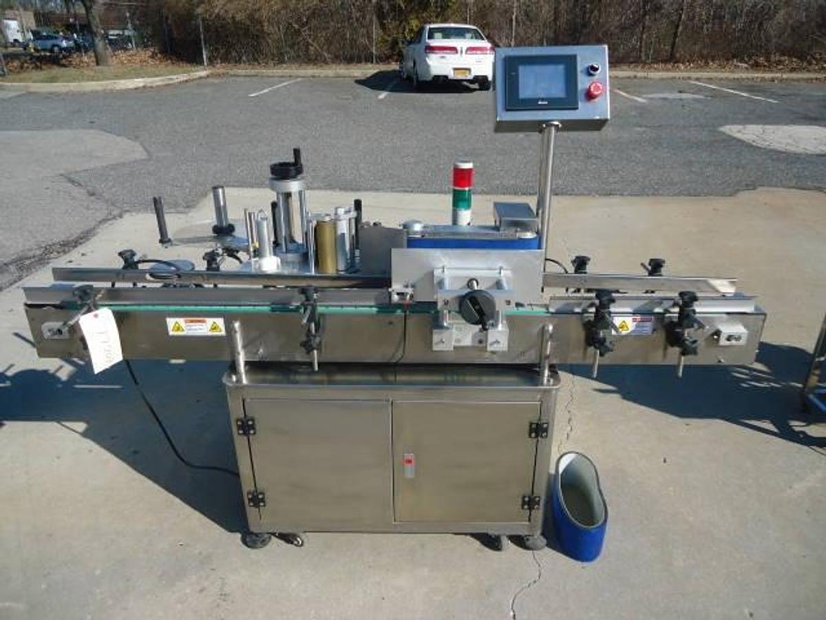 Used Ocean Packing Automatic Spot/Wraparound Pressure Sensitive Labeler, Stainless