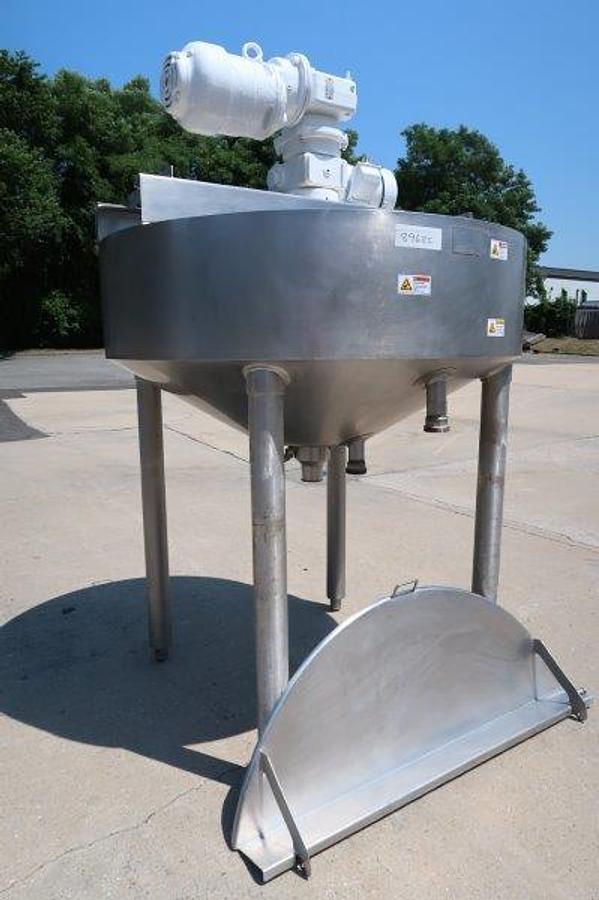 Used Chester Jensen 100 Gallon Agitated Cone Bottom Cooker/Cooler