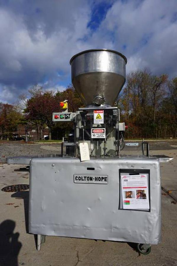Used Colton Hope Twin Head Piston Filler, Bottom-Up Filling