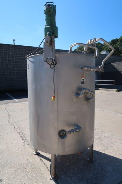 Used 300 Gallon Walker SS Mixing Tank, 75 PSI Jacket