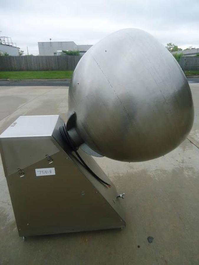 Used 42 In. Burkhard Stainless Steel Coating Pan, Stainless Steel Base