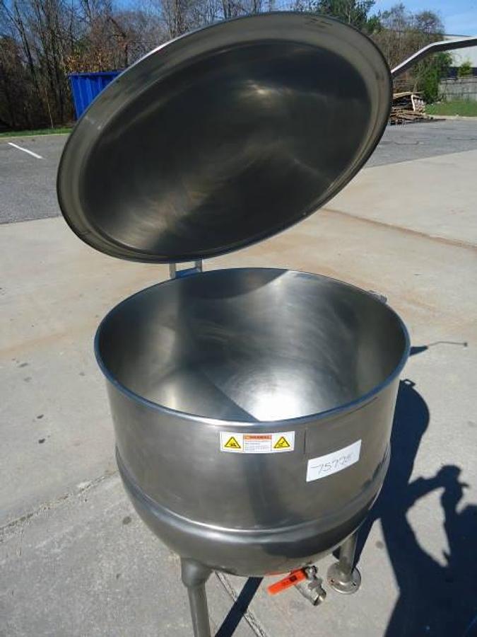 Used 80 Gallon Groen Stainless Steel Jacketed Hemispherical Kettle