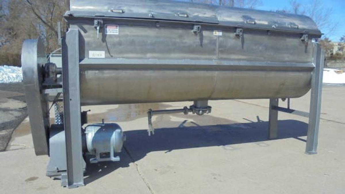 Used 50 Cu. Ft. Readco Stainless Double Ribbon Blender, 10HP
