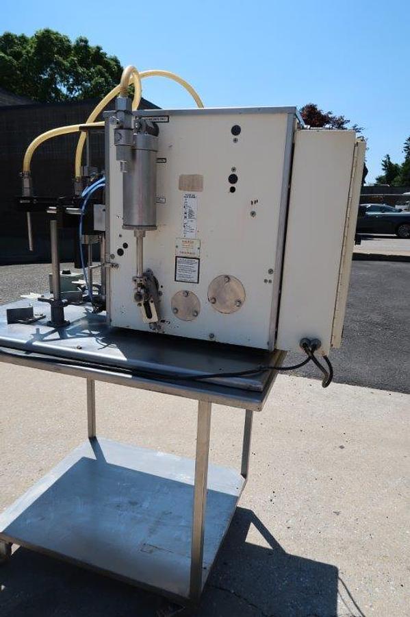 Used Filamatic DAB-32-2 Twin piston Table Top Piston Filler, 36 ounce pistons