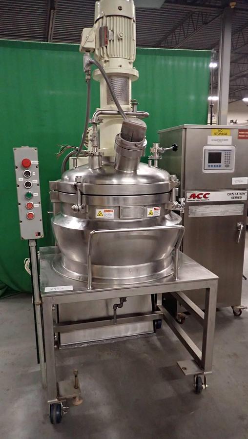 Used Ross 100 liter “Turbo-Emulsifier” Vacuum Kettle, 316SS