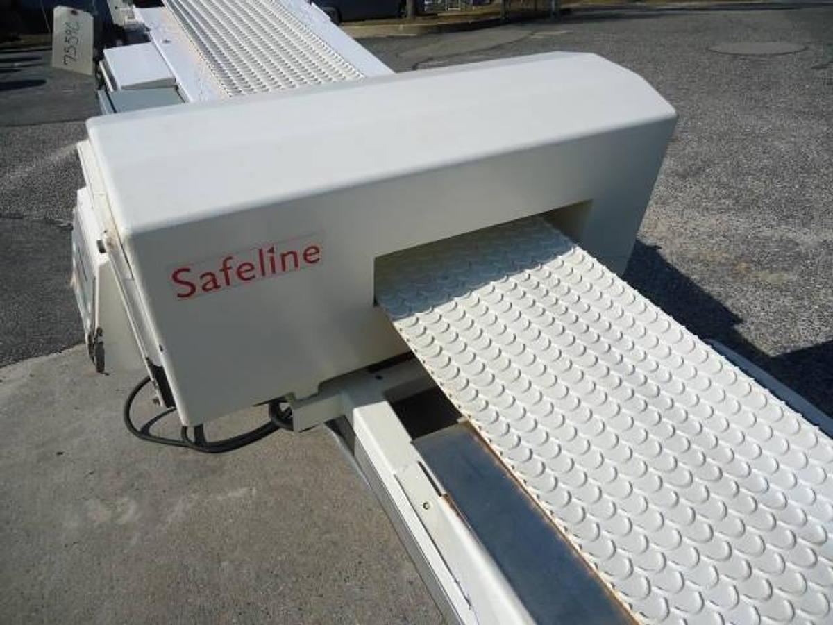 Used Safeline 14 In. Wide X 3-1/2 In. High Inclined Metal Detector, Conveyorized
