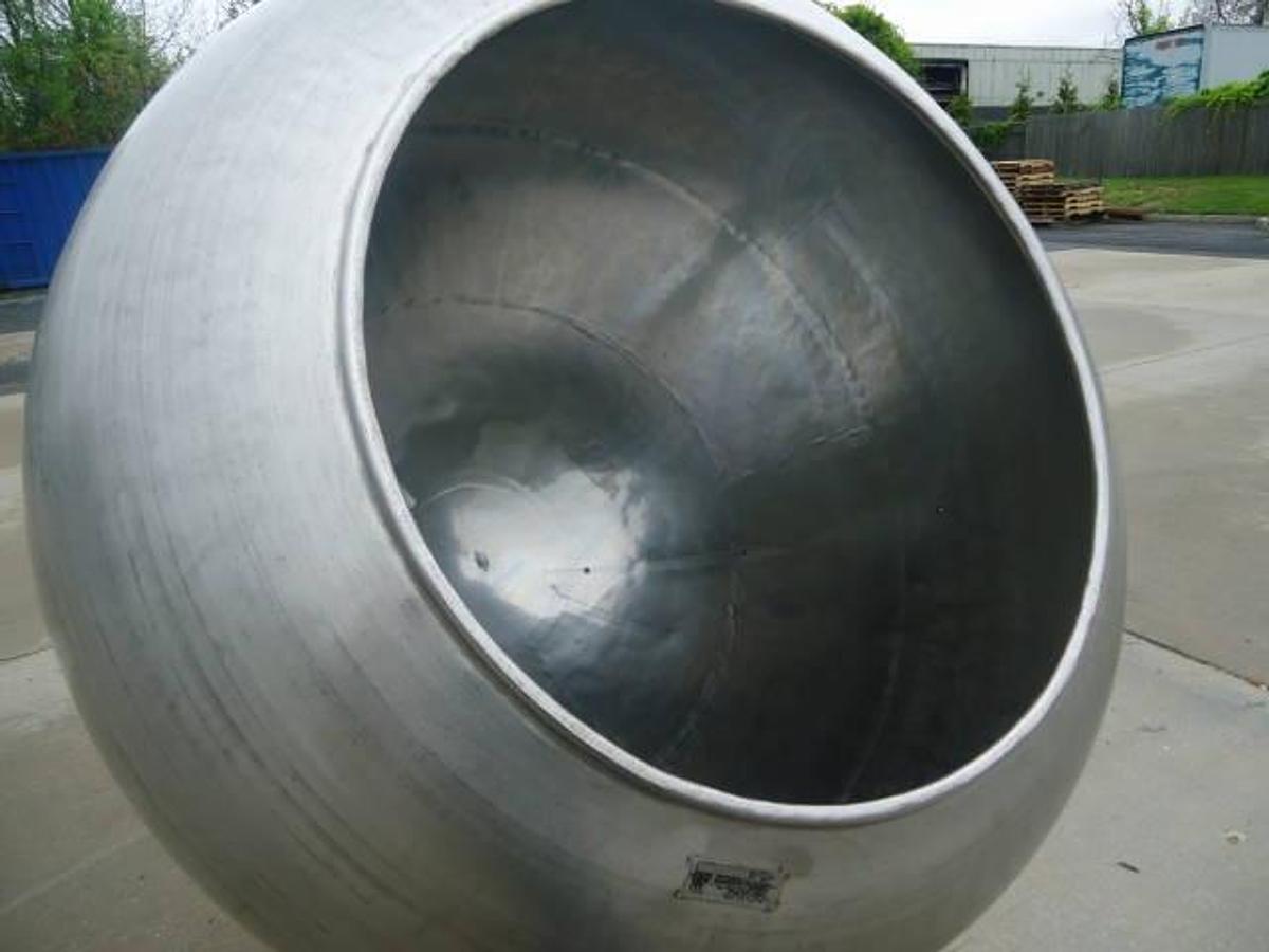Used 42 In. Burkhard Stainless Steel Coating Pan, Stainless Steel Base