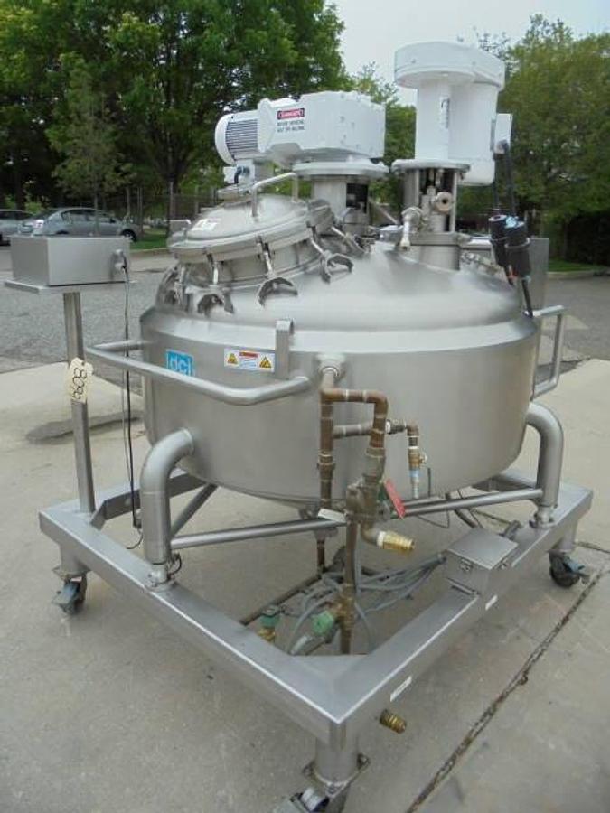 Used 200 Gallon DCI Stainless Steel Jacketed Vacuum  Process Kettle/Reactor With Admix Disperser