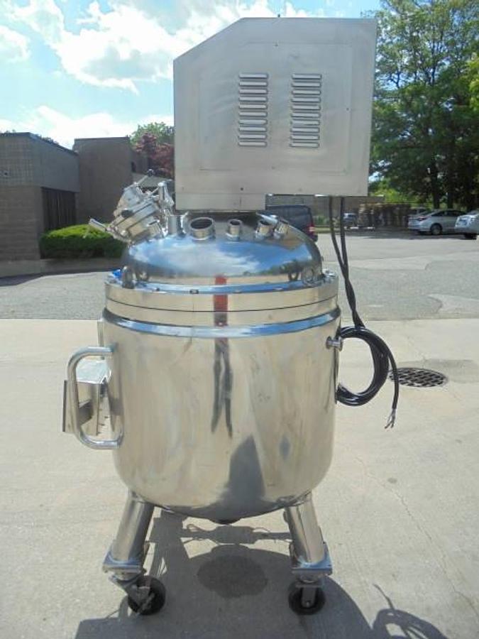 Used 80 Gallon Olsa 316L Stainless Steel Jacketed Double Motion Sanitary Kettle/Reactor, Vacuum