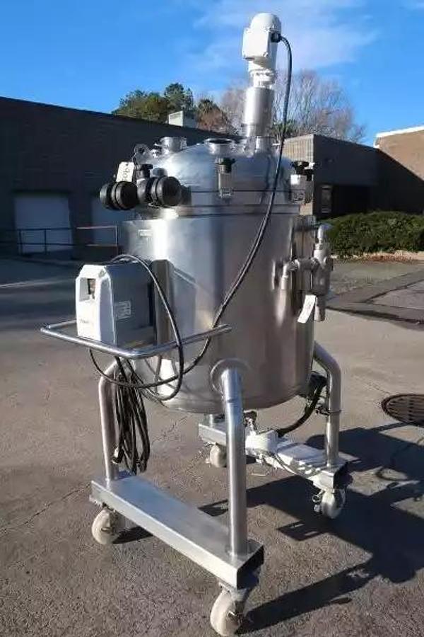 Used Allegheny Bradford 160 Liter 316 SS Sanitary Jacketed Mix Tank