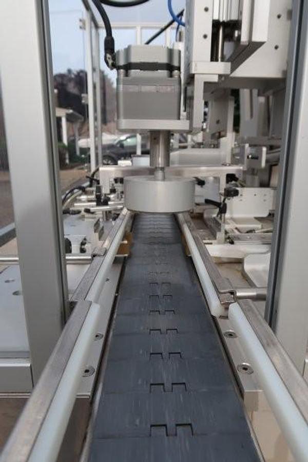 Used Balpack Automatic CEIB Inline Dual Station Chuck Capper