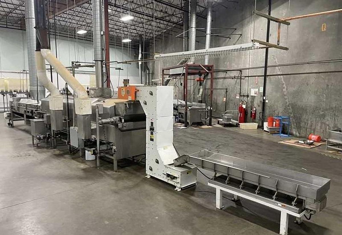 Used Heat and Control Frying Line, with Tunnel and Seasoner