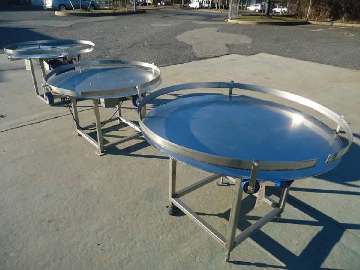 Used 48 In. Stainless Steel Rotary Unscrambling-Accumulating Tables, Ss Base (4)