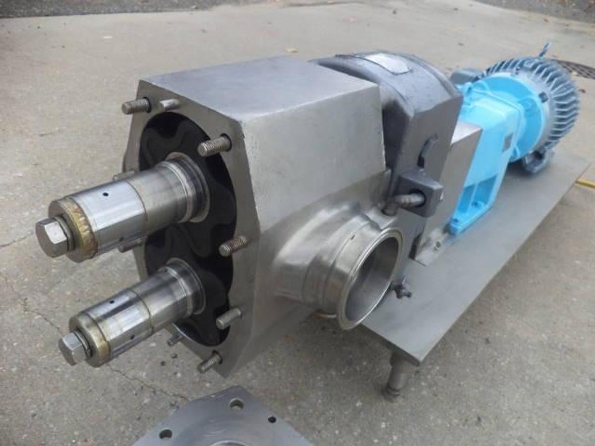 Used APV 4 In. X 4 In. Stainless Steel Positive Displacement Pump, 7.5 HP