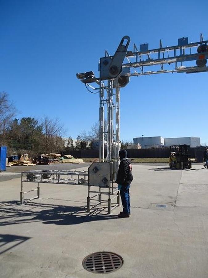 Used Conveyor Technology Stainless Steel Bucket Elevator, 14 foot discharge height