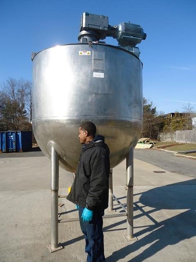 Used 1,000 Gallon Mueller Hemispherical Dual Action Scraper Kettle, 40 PSI Jacket