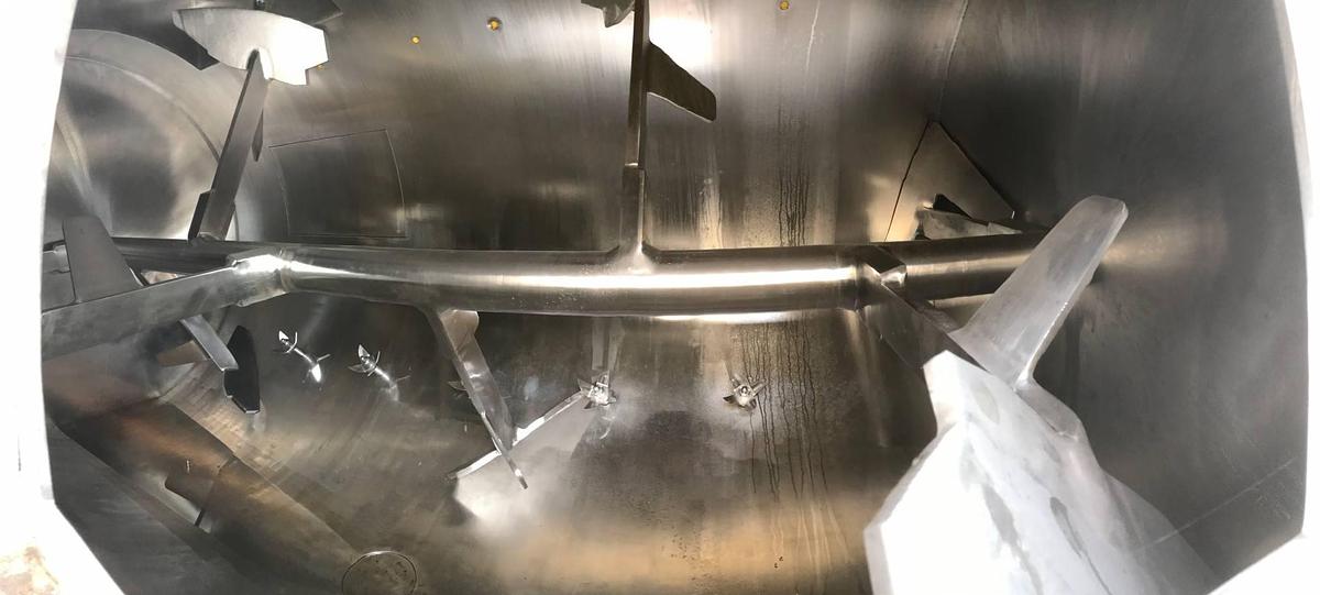 Used MXK 7,000 Liter Stainless Plow Mixer with Choppers