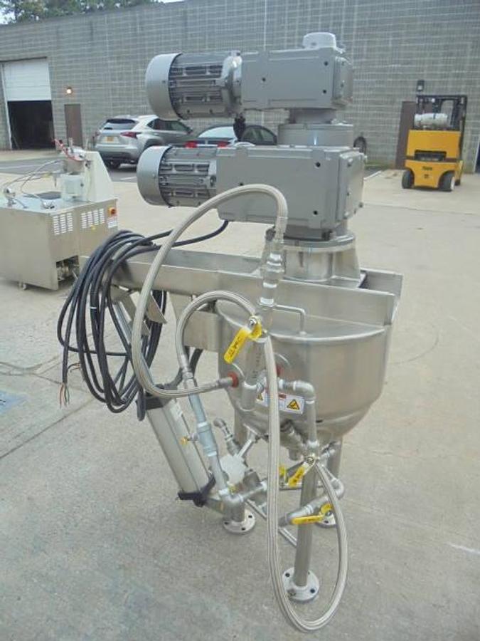 Used 30 Gallon Lee 316 SS Double Motion Mixing Kettle, Tilt-Out Agitation