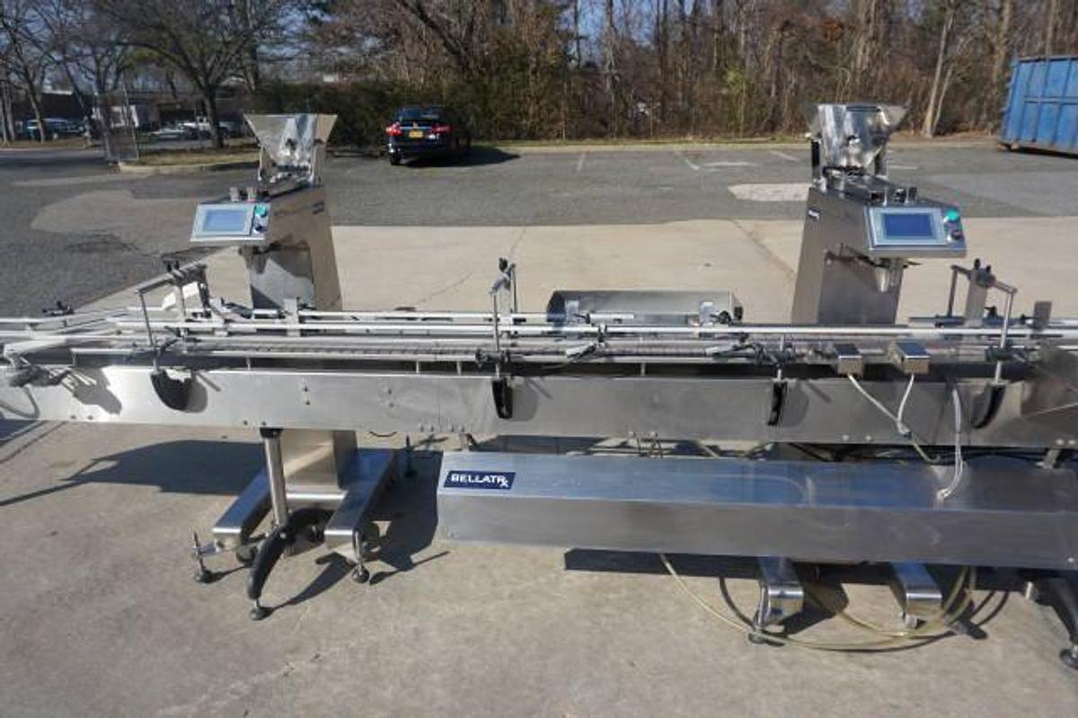 Used Bellat RX “Rx-Fill” Dual Head Tablet/Capsule Counter, 21 Ft. Long Conveyor