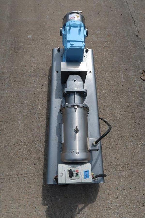 Used Waukesha 130 Stainless Positive Displacement Pump, 5 HP Motor