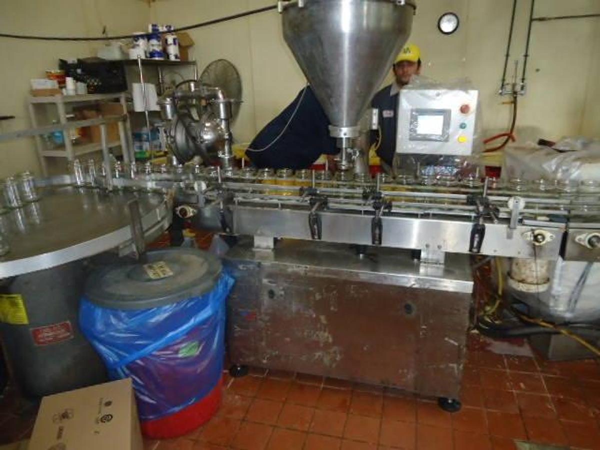 Used Complete Filling Line With Mateer Automatic Filler & Kaps-All Capper