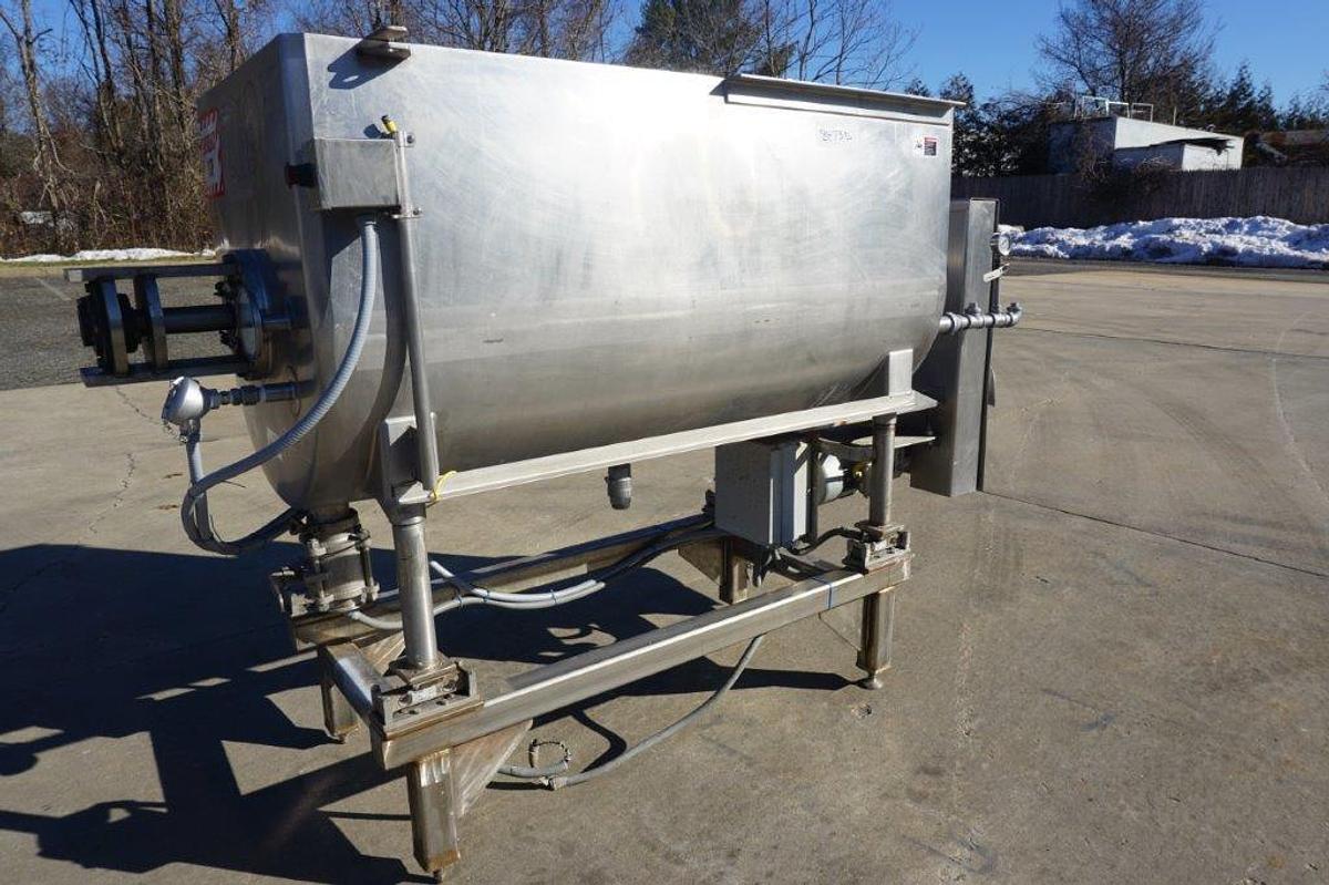Used Will-Flow 20 Cu.Ft. Stainless Steel Horizontal Scraper Agitated Mixer, 130 PSI Jacket
