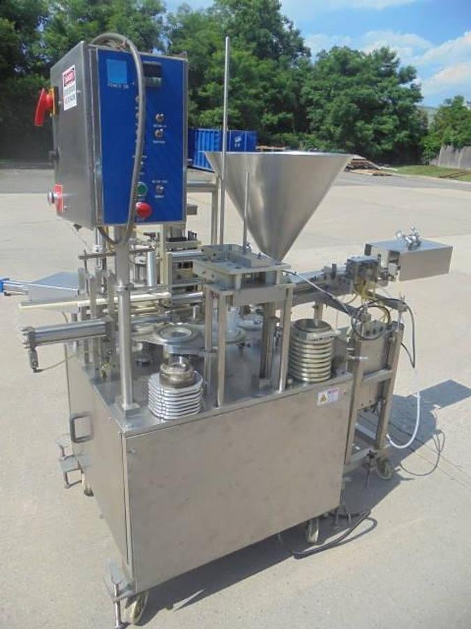 Used Autoprod RO-A3 Rotary Cup Filler/Sealer/Capper, 50 Per Minute