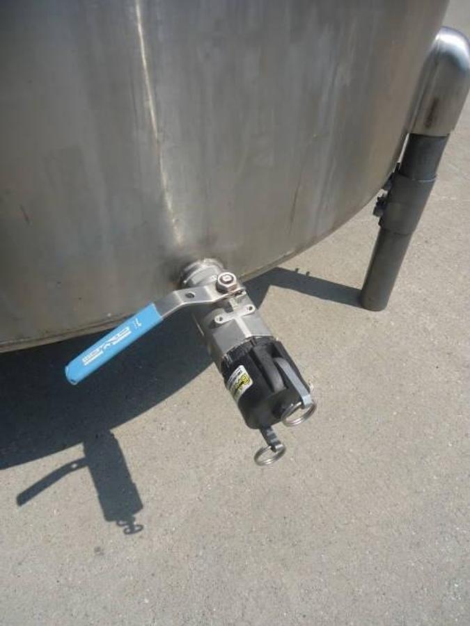 Used 2,000 Gallon stainless steel vertical tank, dished bottom