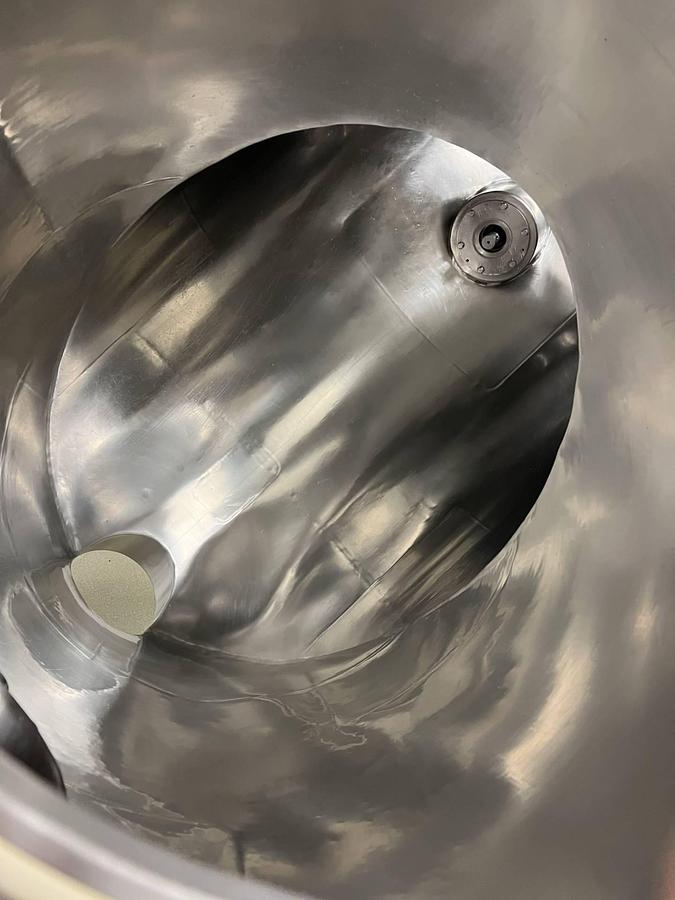 Used Patterson Kelley 30 CF Twin Shell Stainless Steel V Blender with Intensifier Bar