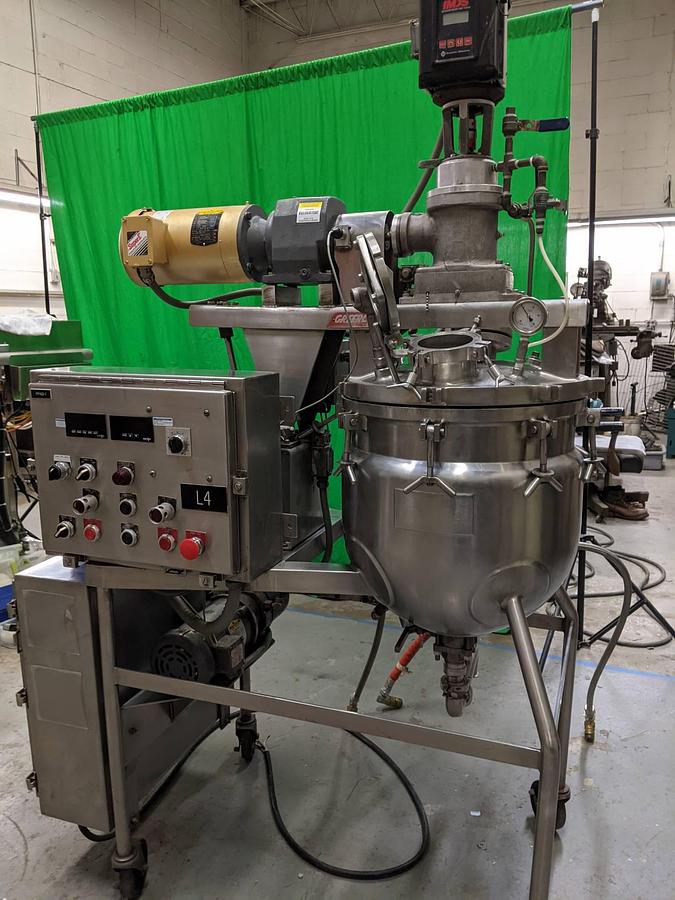 Used 15 Gallon Greerco “Agi-Mix” Stainless Steel Triple Motion Vacuum Kettle/Reactor