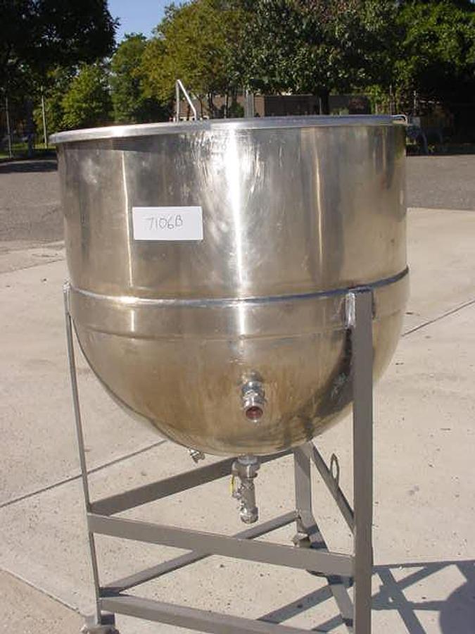 Used 50 Gallon Stainless Steel Jacketed Kettle, Portable