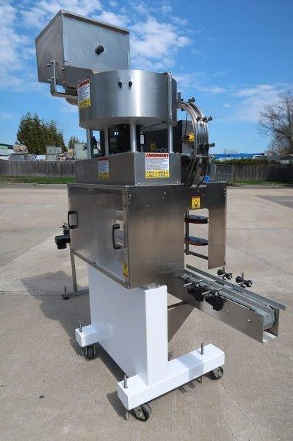 Used Kaps-All A6 Automatic Screw Capper, with Conveyor