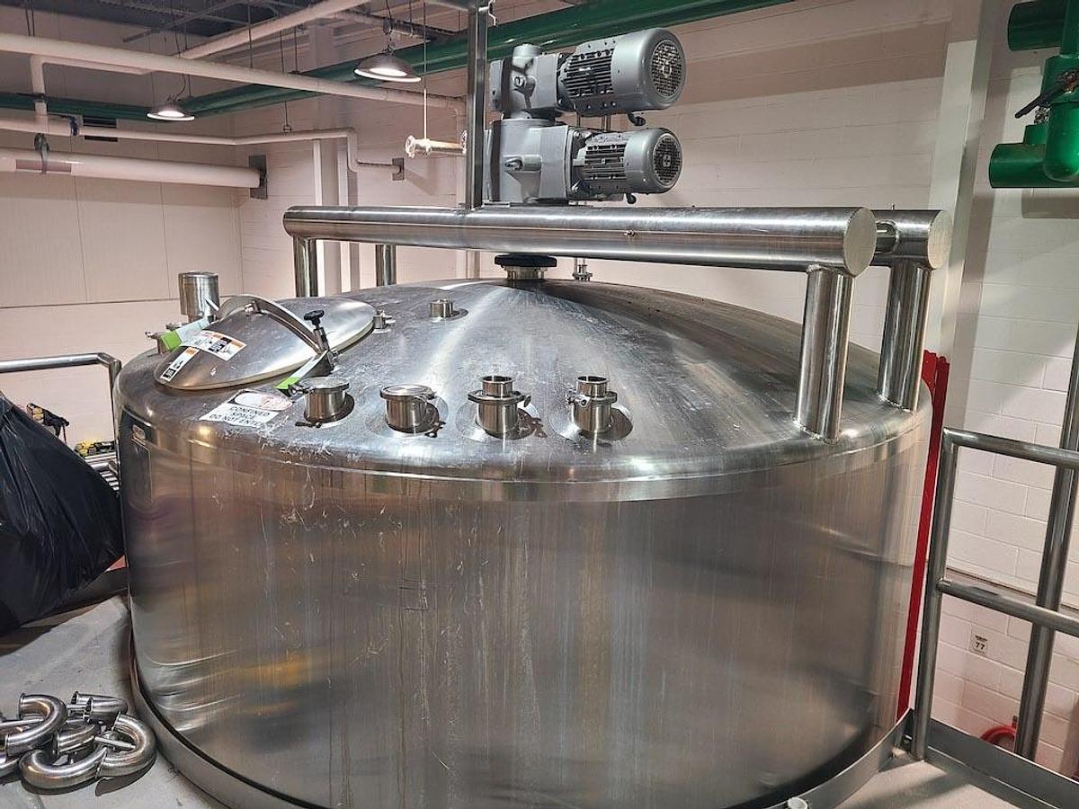 Used Walker 4,000 Gallon 316L Double Motion Jacketed Tank, Sanitary