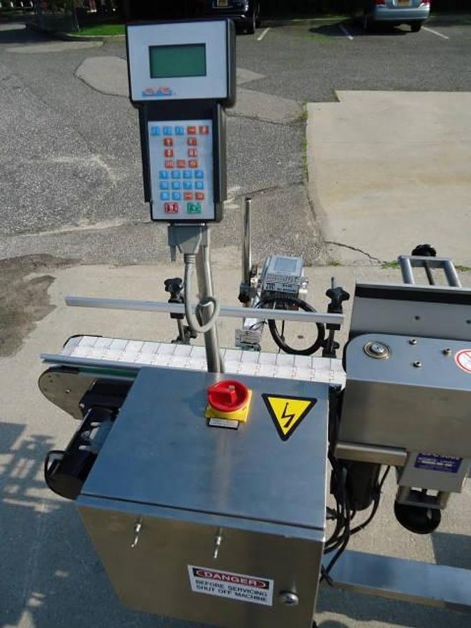 Used Cvc-300 Ii Stainless Steel Presssure Sensitive Spot-Wrap Around Labeler