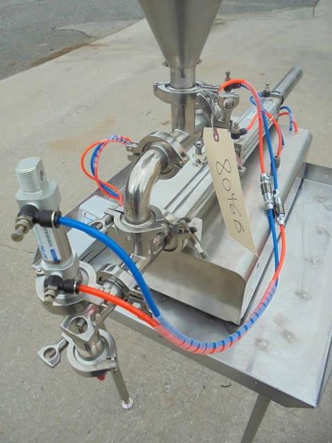 Used Single Piston Air Operated Tabletop Filler, Stainless Steel