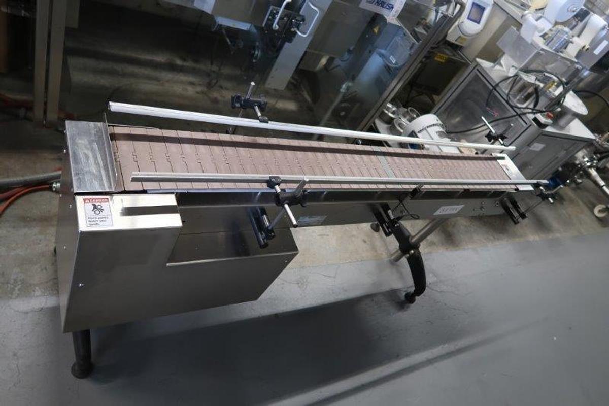 Used NJM/CLI 6 In. x 72 In. SS Bottle Conveyor, Varispeed