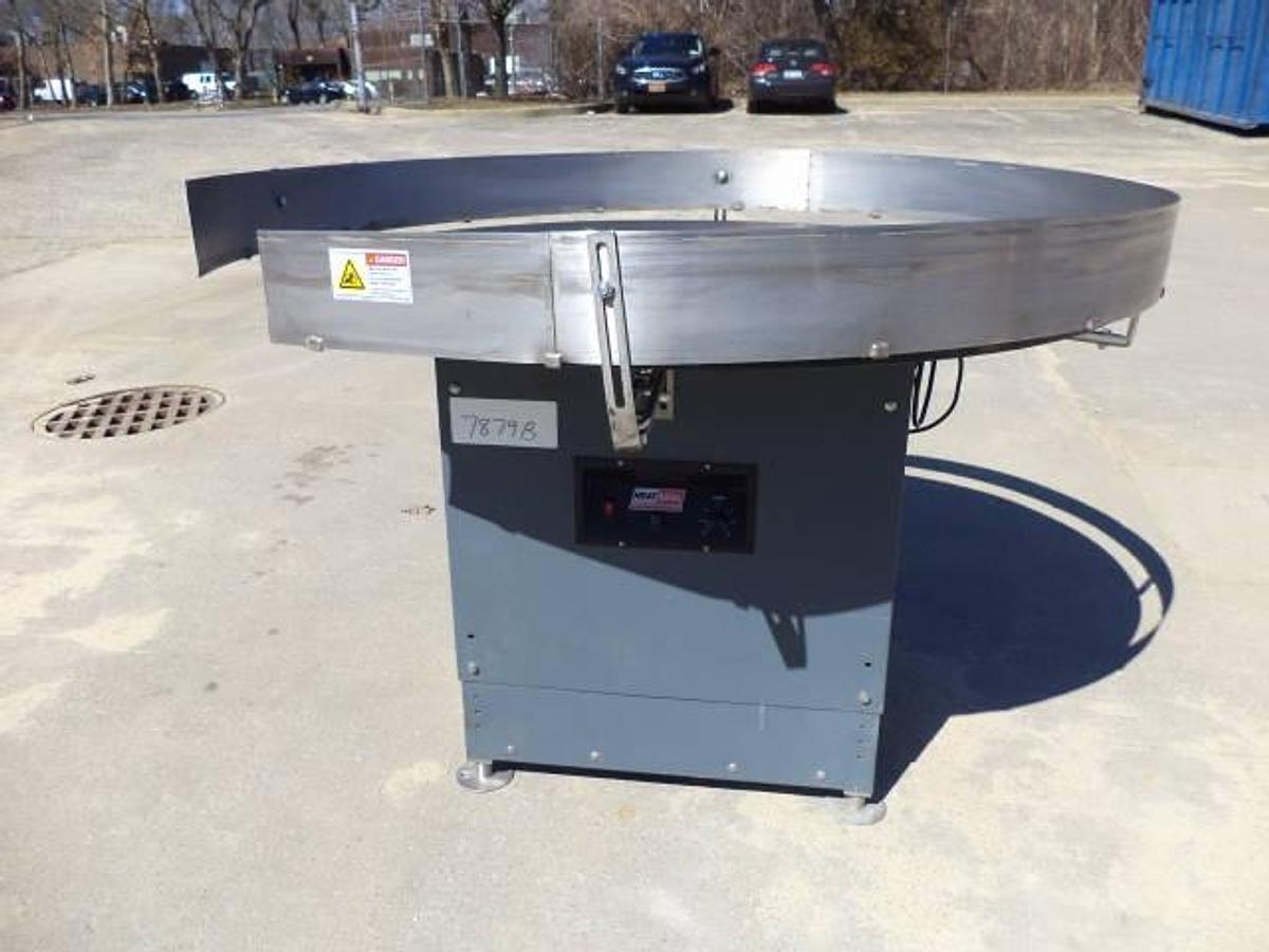 Used 48 inch diameter Heat Seal Rotary unscrambling/accumulating table, variable speed