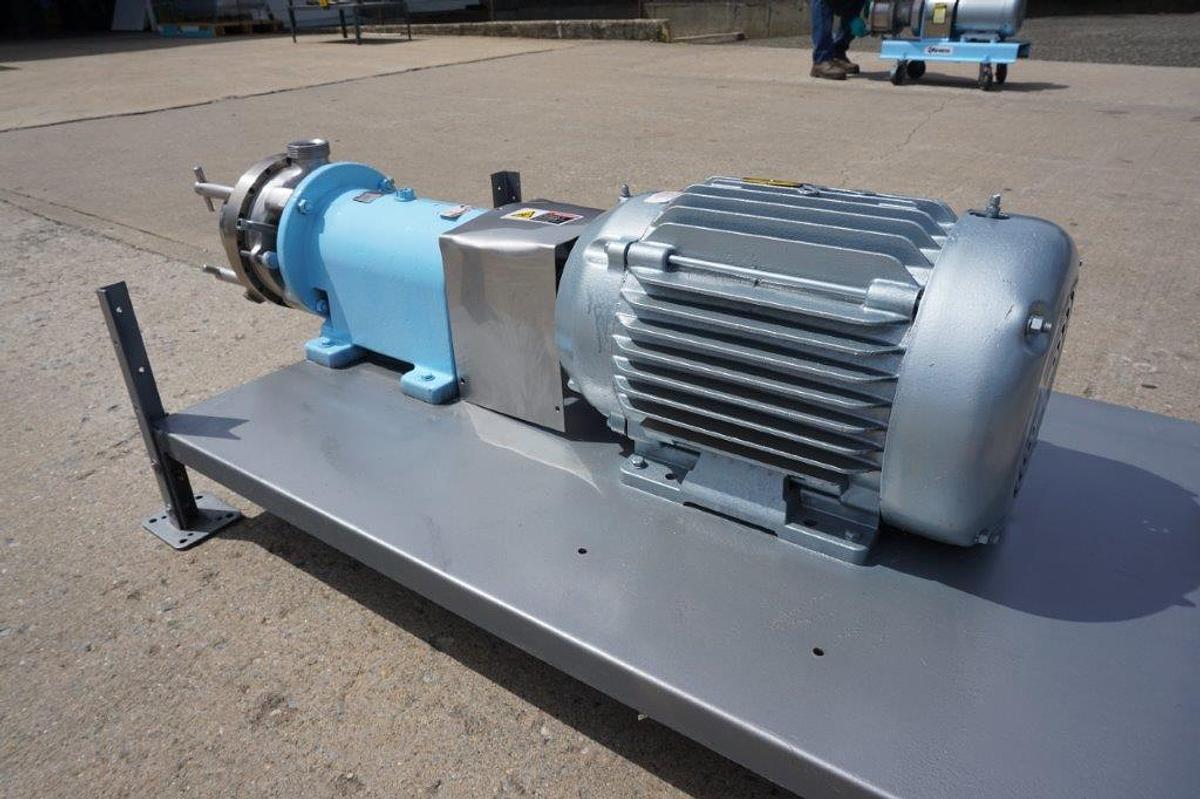 Used Waukesha 15 HP Stainless Horizontal Colloid Mill,  Grooved Rotor/Stator