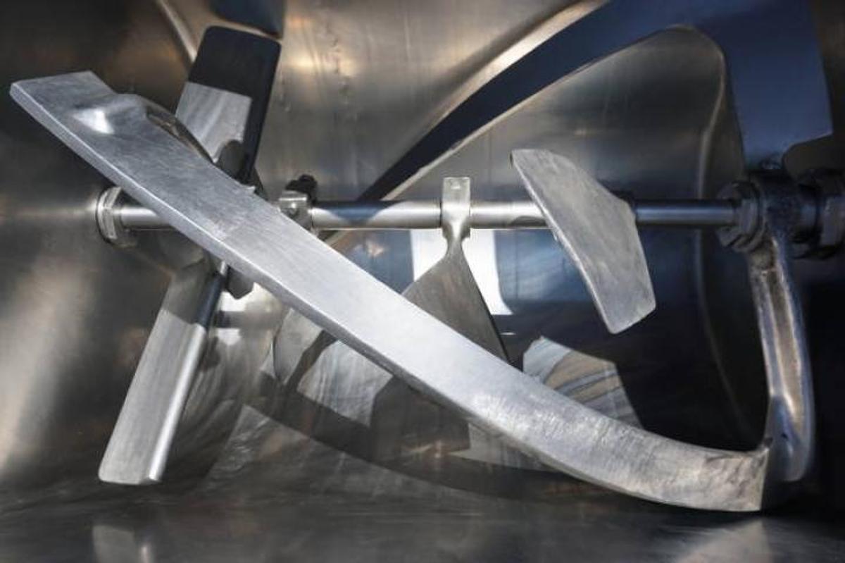 Used Leland 600 lb. Stainless Double Action Mixer, Tilt Discharge